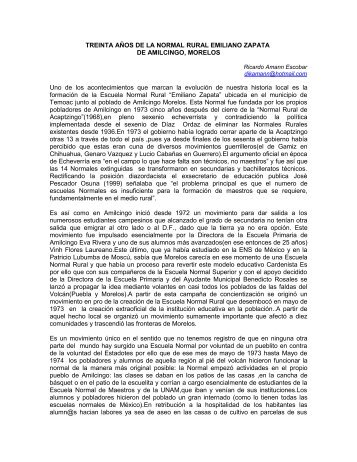 treinta años de la normal rural emiliano zapata - Observatorio ...