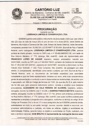 Procuração Pública - Liderança - Campus Rio Pomba