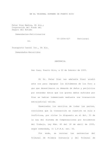 1 EN EL TRIBUNAL SUPREMO DE PUERTO RICO • Peter Díaz ...