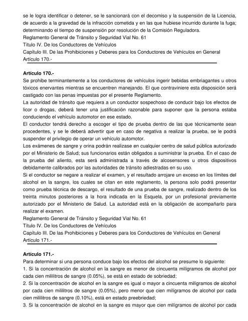 reglamento general de transito y seguridad vial - sertracen