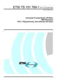 TS 101 789-1 - V1.1.2 - Terrestrial Trunked Radio (TETRA ... - ETSI