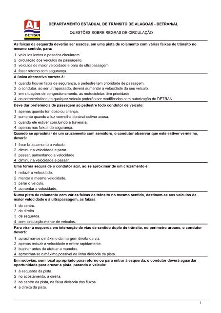 Detran Paraíba - 🤓 Questão de Legislação de Trânsito 🚘 Você escolheria  qual opção? 🤔 Deixe um comentário com a opção escolhida! 👇 #participe  #trânsito #detran #direcaodefensiva #legislacao #primeirossocorros  #osentidoeavida #governodaparaiba #quiz