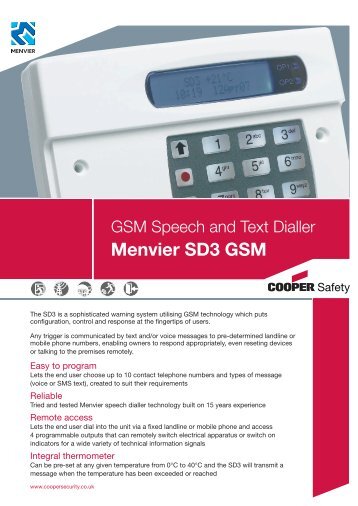 Menvier SD3 GSM - Cooper Security