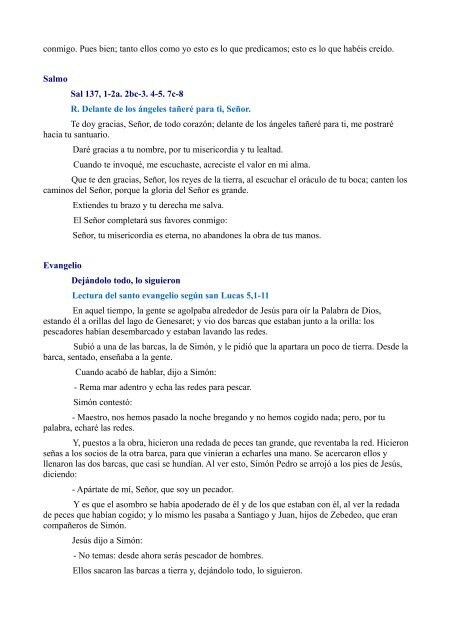 10 de febrero de 2013 Lectura 1 Aquí estoy, mándame Lectura del ...