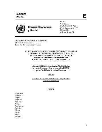 Resumen de los casos transmitidos a los gobiernos y ... - Acnur