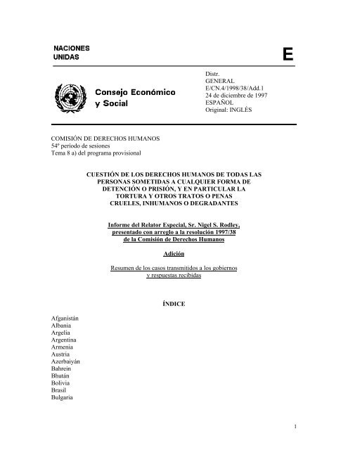 Resumen de los casos transmitidos a los gobiernos y ... - Acnur