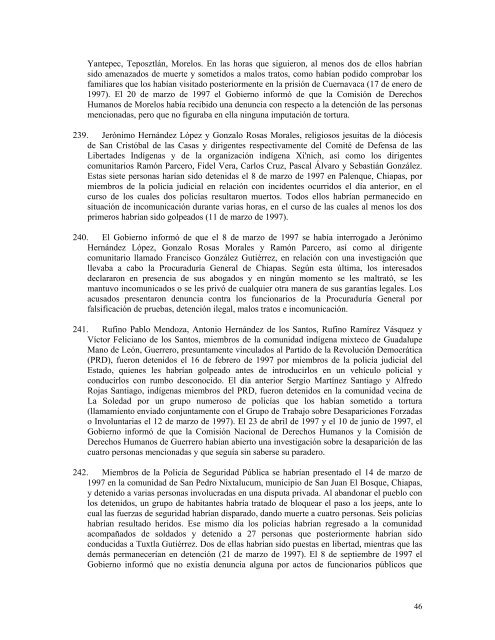 Resumen de los casos transmitidos a los gobiernos y ... - Acnur