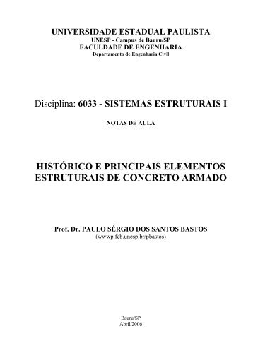 histórico e principais elementos estruturais de concreto ... - DEECC