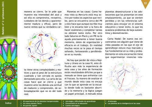 boletín n.2 primavera 2011 - Astrologia del Alma