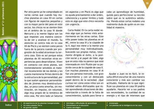 boletín n.2 primavera 2011 - Astrologia del Alma