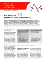 Demenz bei geistiger Behinderung