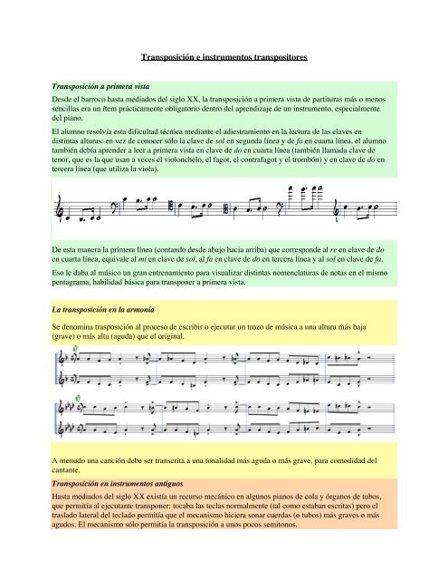Transposición e instrumentos transpositores
