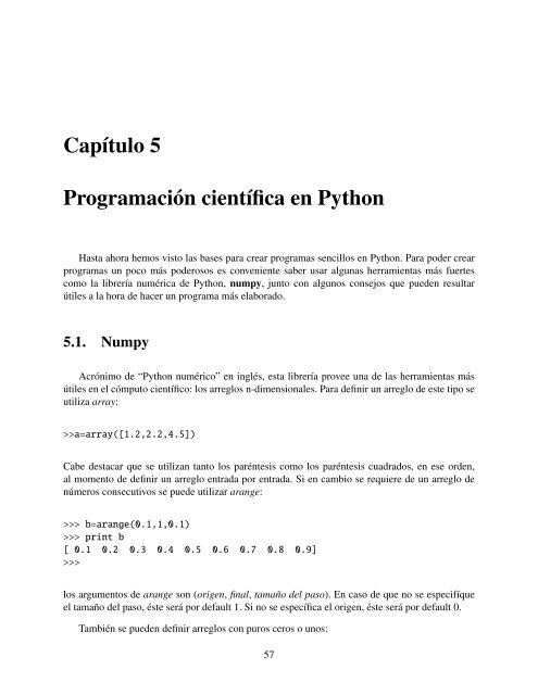 Capıtulo 5 Programaci´on cientıfica en Python
