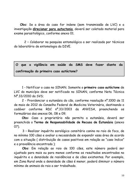 Guia de Orientação para Vigilância de Leishmanose Visceral Canina