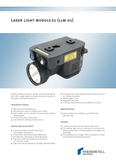 Datasheet LLM-01 - Rheinmetall Defence