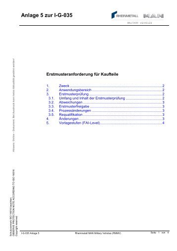 Erstmusteranforderung - Rheinmetall Defence