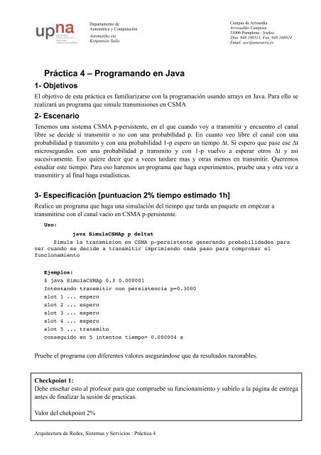 Práctica 4 – Programando en Java