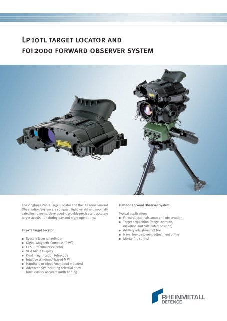 Lp10tl target locator and foi2000 forward observer system