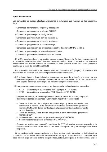 Práctica III Transmisión de datos en banda vocal vía módem