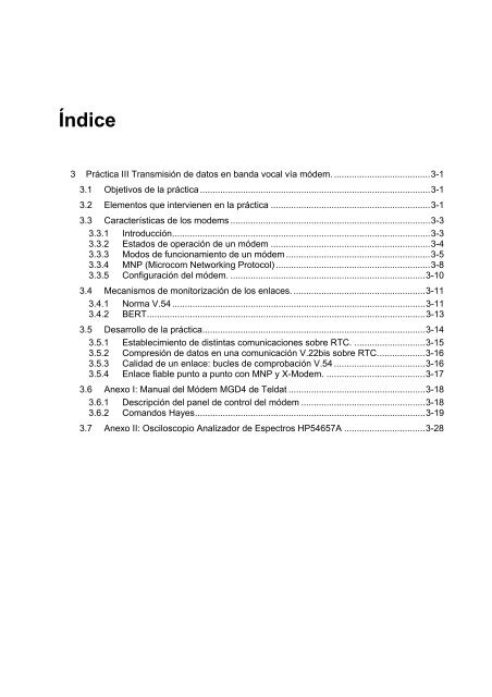 Práctica III Transmisión de datos en banda vocal vía módem