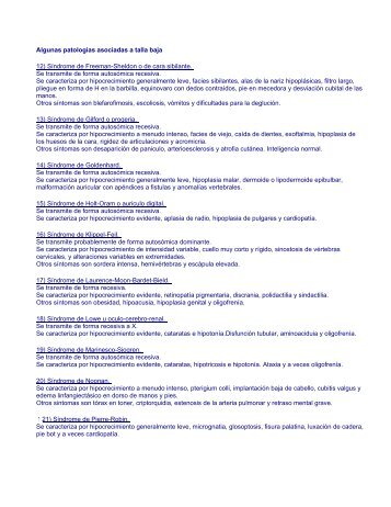 Algunas patologias asociadas a talla baja - Acondroplasia Uruguay