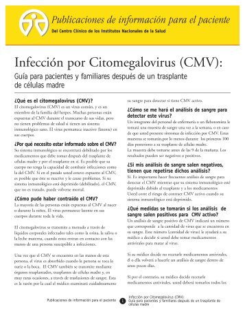 Infección por Citomegalovirus (CMV): - National Institutes of Health