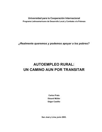 Autoempleo rural: un camino aun por transitar - Universidad para la ...