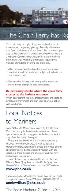 The Poole Harbour Guide 2013 FREE