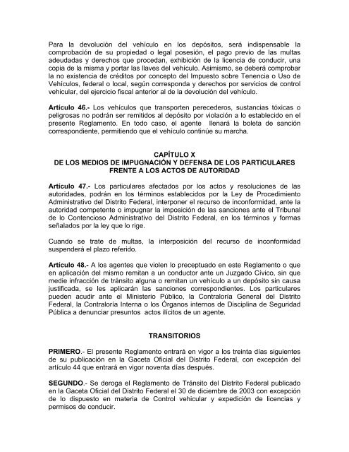 Reglamento de Tránsito Metropolitano - El Consejo Nacional de ...