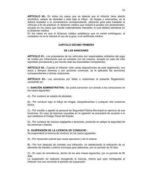 Reglamento de Tránsito Municipal (PDF) - Imip Cajeme