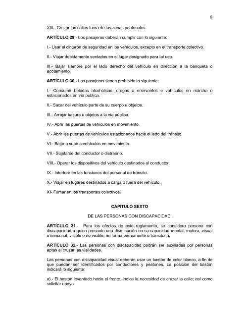 Reglamento de Tránsito Municipal (PDF) - Imip Cajeme