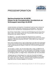 Nachwuchsarbeit bei ALUKON Klasse 4a der Konradsreuther ...