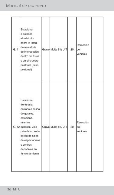 Manual de guantera - Ministerio de Transportes y Comunicaciones