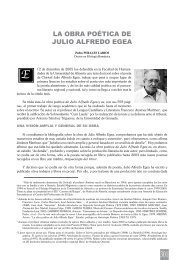 LA ObRA POÉTICA DE JULIO ALFREDO EGEA