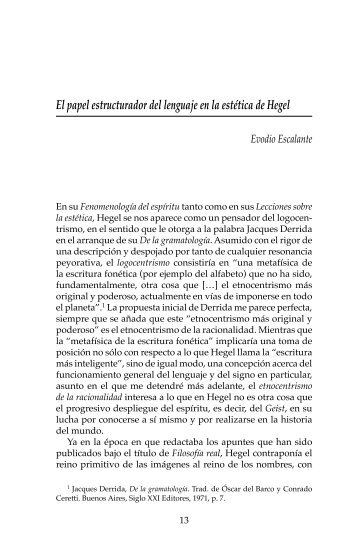 El papel estructurador del lenguaje en la estética de Hegel