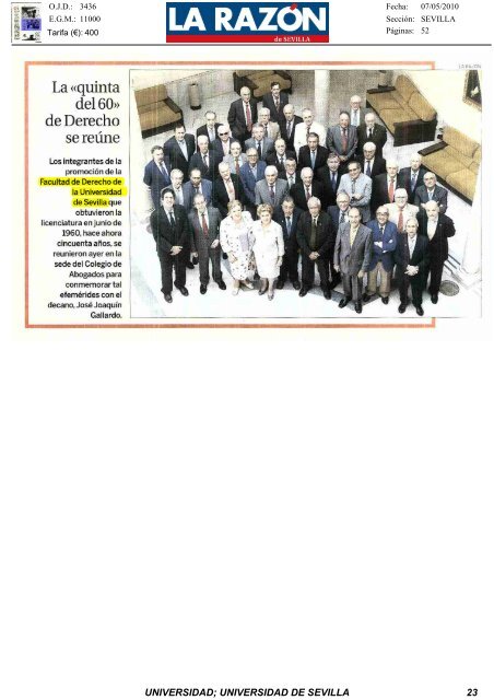 Dossier de prensa 7-mayo - Universidad de Sevilla