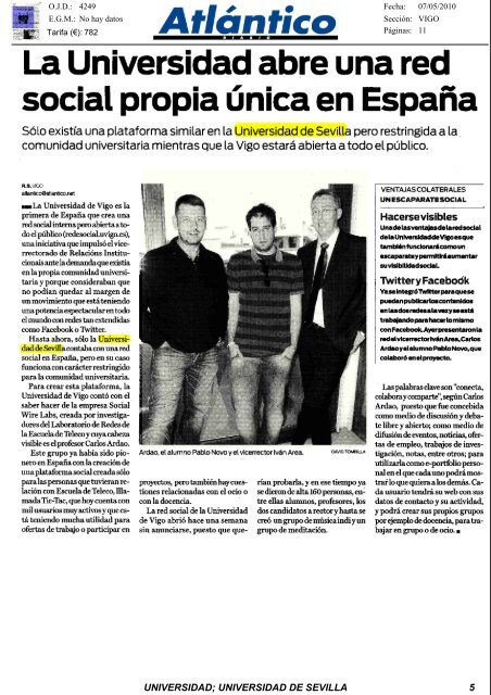 Dossier de prensa 7-mayo - Universidad de Sevilla