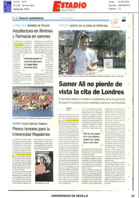 Dossier de prensa 7-mayo - Universidad de Sevilla