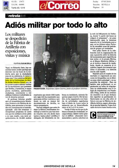 Dossier de prensa 7-mayo - Universidad de Sevilla