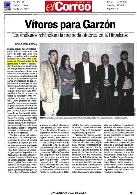 Dossier de prensa 7-mayo - Universidad de Sevilla