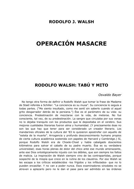 OPERACIÓN MASACRE - Revista Pensamiento Penal