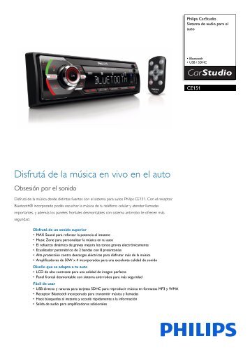 CE151/00 Philips Sistema de audio para el auto