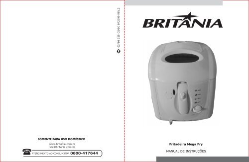 255 05 00 Rev2 Folheto de Instruções Fritadeira Mega Fry - Britânia