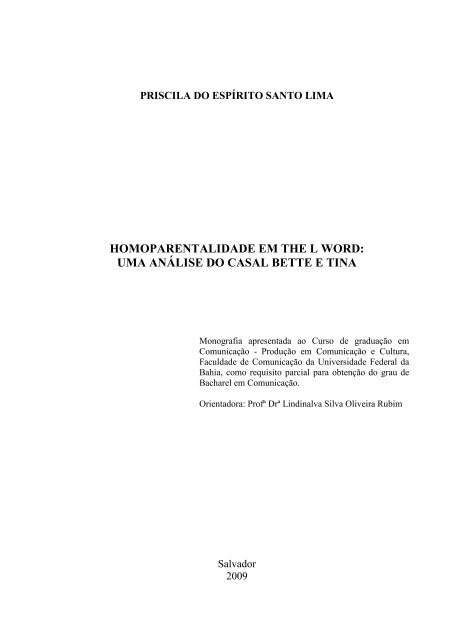 Monografia - Faculdade de Comunicação da UFBA - Universidade ...