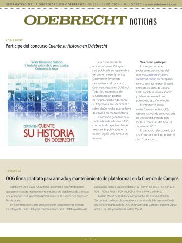 Participe del concurso Cuente su Historia en Odebrecht OOG firma ...