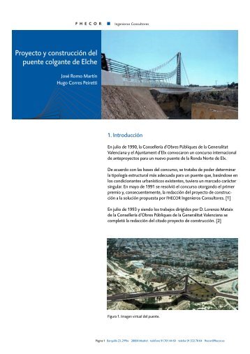 Proyecto y construcción del puente colgante de Elche - FHECOR ...