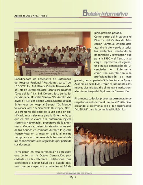 Boletín Agosto 2011 - Centro de Educación Continua Unidad ...