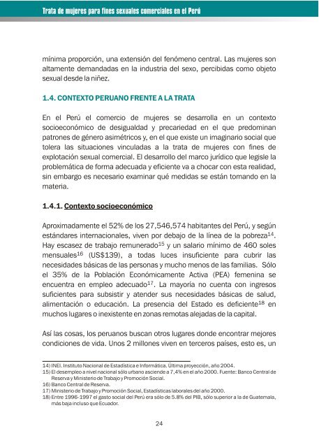 Trata de mujeres para fines sexuales comerciales en el Perú - OAS