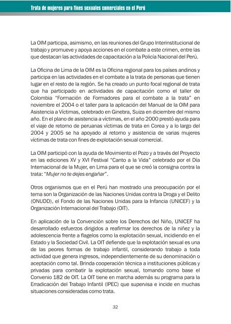 Trata de mujeres para fines sexuales comerciales en el Perú - OAS