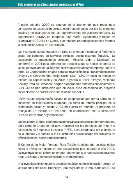 Trata de mujeres para fines sexuales comerciales en el Perú - OAS